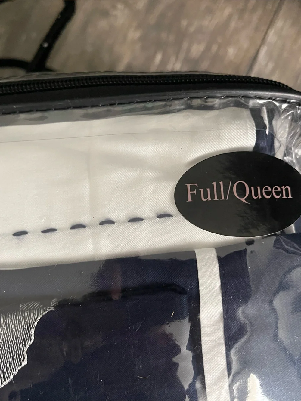 Myra Full/Queen Duvet Cover Set in Navy and Silver by